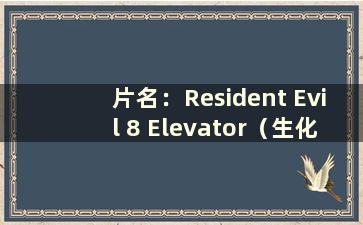 片名：Resident Evil 8 Elevator（生化危机8乘坐电梯）